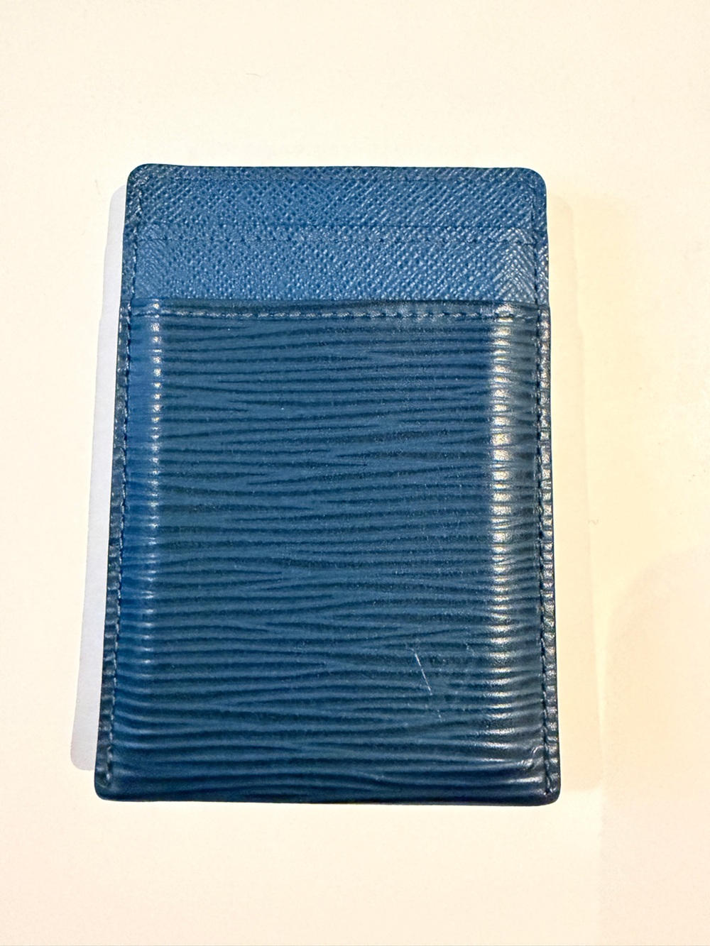 Louis Vuitton Blue Epi Leather Money Clip Wallet